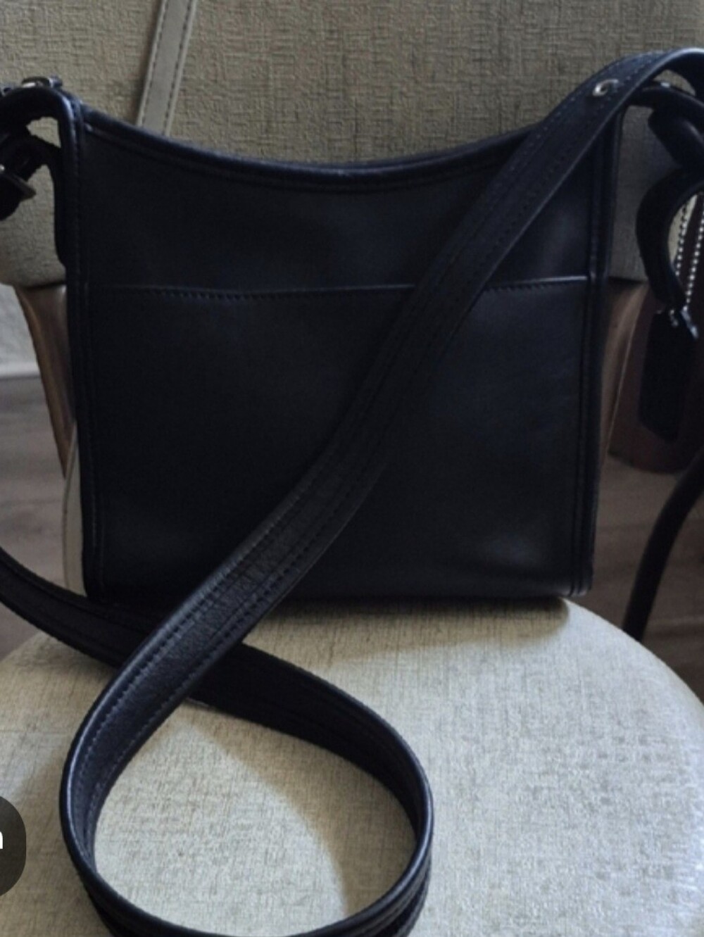 Vintage Coach Black Leather  cross body